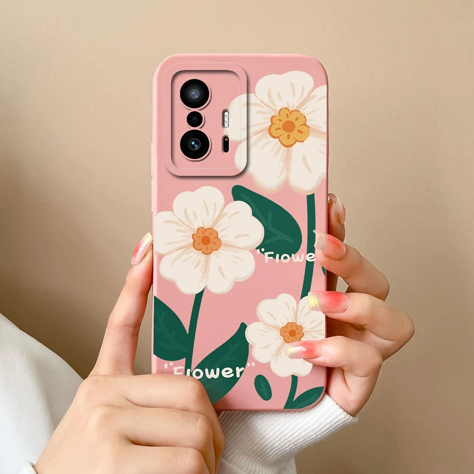 Fashion Design Matte Liquid Silicone Case with Screen Protector for Xiaomi 11T Pro - Sweet Girls Collection