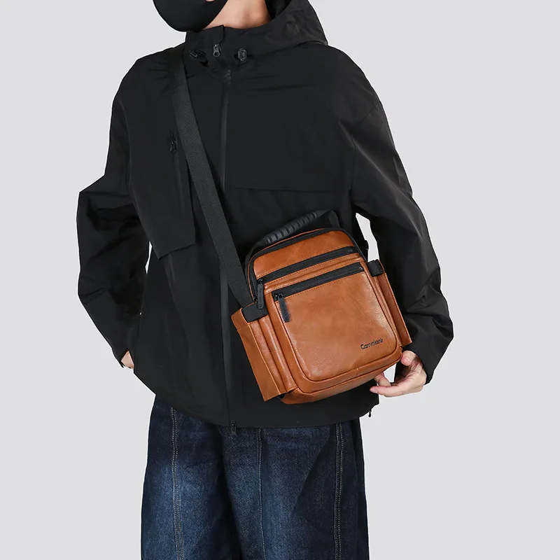 Men's new multifunctional large capacity crossbody bag for business commuting, outdoor leisure use, travel shoulder bag