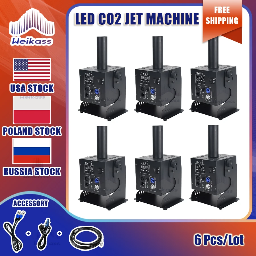 0 Tax 6Pcs Co2 Jet Machine Stage Lighting Effect Cryo Dmx Blasters Per Dj Ktv Dancing Party Wedding