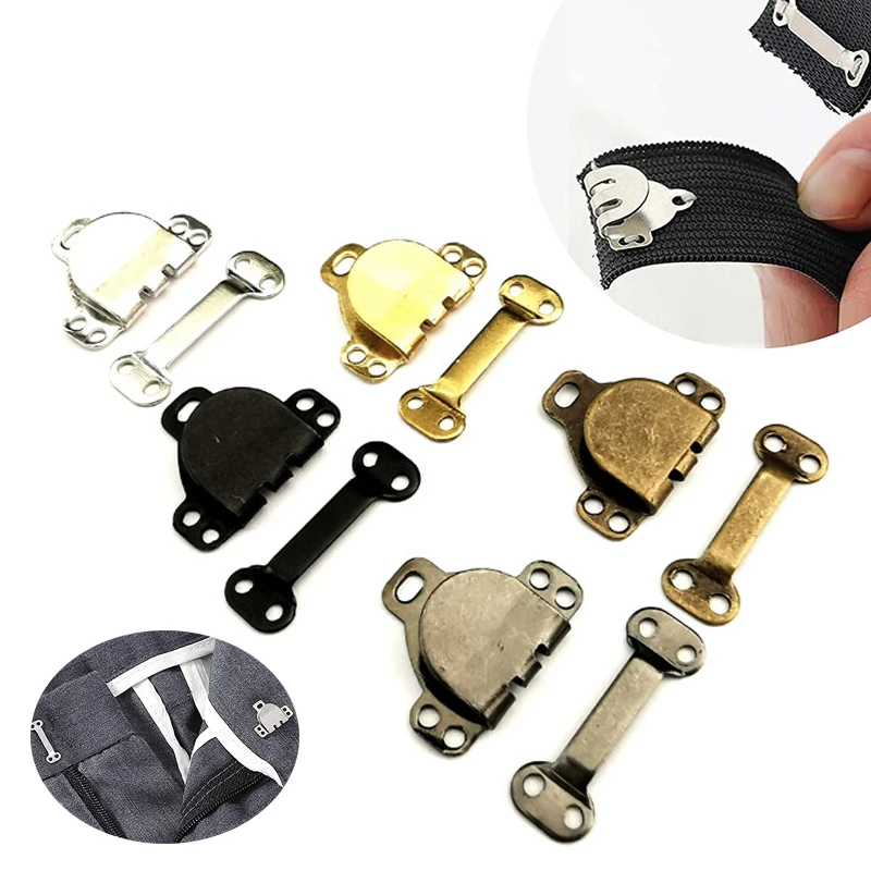 10 Sets Button Sewing Hook Brass Hooks Trouser Fasteners Bar Clothing  Wrought Iron Clips Skirt - AliExpress