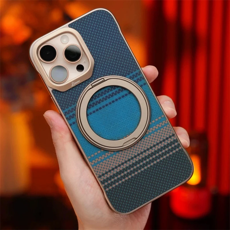 الفاخرة ألياف الكربون الملمس Magsafe حامل جراب هات...