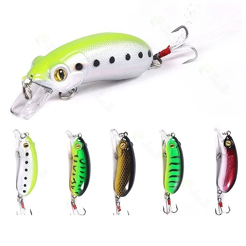 

1pcs 6cm 10g Fishing Lures Crankbaits Feather Hook Fishing Tackle Isca Artificial Hard Bait Swimbait Fishing Wobblers