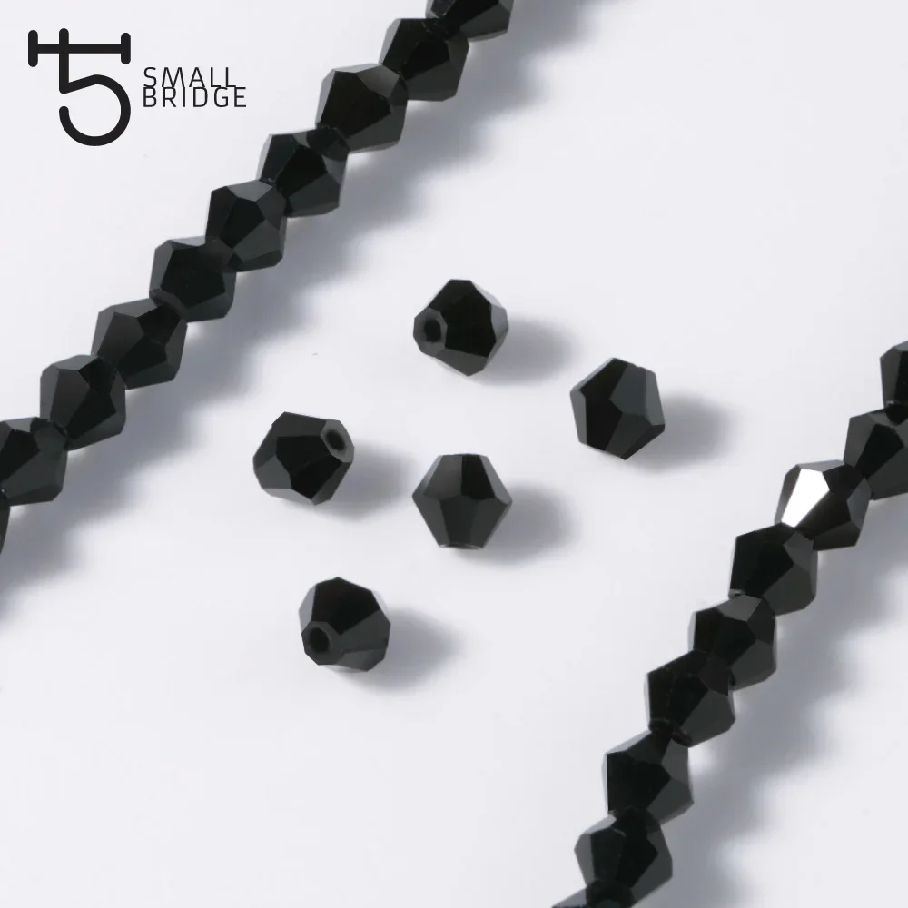 Crystal Beads 3mm Austrian Black Bicone Crystal Beads Material for Jewelry Diy Accessories Perles Faceted Spacer Glass Beads htt Z216
