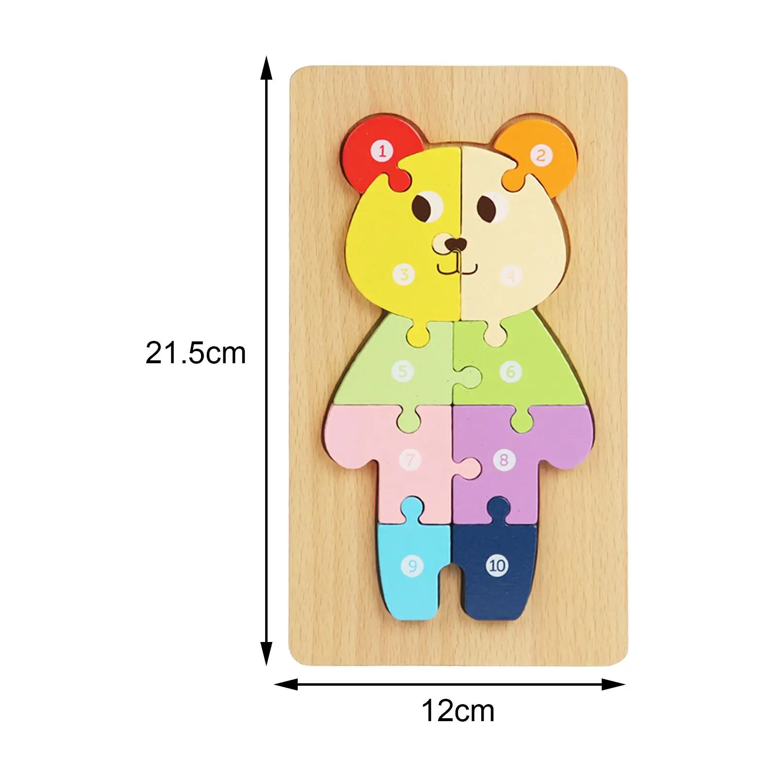 Jigsaw Wooden Puzzle, Travel Toy, Educational Early Development for Kids 1 2 3 4 5 6