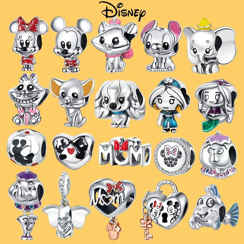 2024 Potdemie Disney Charms Fit Orijinal Pandora Charms Bilezik 925 Ayar Gumena4 Mickey Minnie Boncuk Kolye Tak-Diy Yapma Hediye