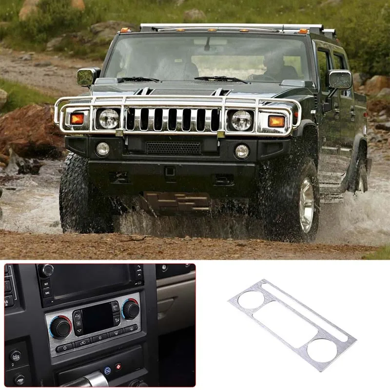 

Aluminum Alloy Silver for Hummer H2 2003-2007 Center Console Air Conditioning Control Switch Adjustment Frame Trim Panel Cover