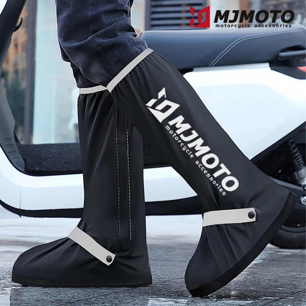 Men's High Tube Rain Shoe Covers Waterproof Reusable Motorcycle Cycling Bike Rain Boot Rainproof Shoes Cover S-XXL motorcycle shoe cover shoe covers