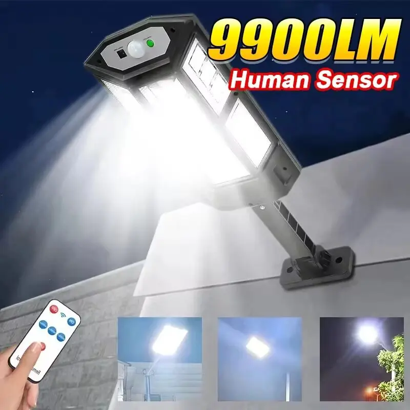 Solar LED Light Outdoor Solar Light Motion Sensor 4 Mode IP65 Waterproof Garden Street Garden 9900LM led lamp solar garden lights led street lamp