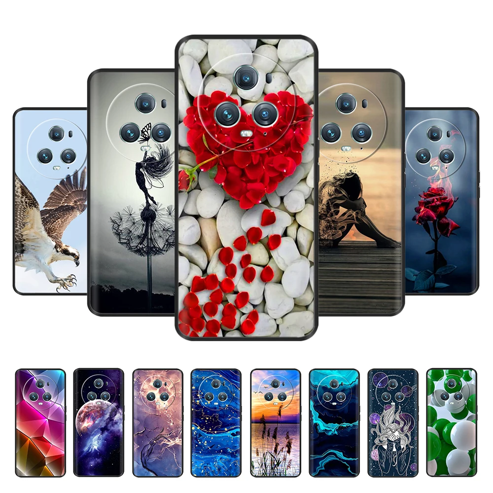 Per Honor Magic5 Pro Case Magic 5 Pro Cover Fashion Heart Flower Girls Custodia Morbida In Tpu Dipinta Per Honor Magic5 2023 Fundas