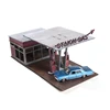 1/72 Gas Station Building Scene Wooden Assembly Model Ornament DIY Handmade Toy 4