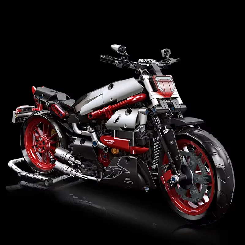 Technical Motorcycle Model 896PCS Building Blocks Moto Racing Motorbike City Vehicle Sets Off Road MOC Kits Brick Toys Boy building block toy assemble toy