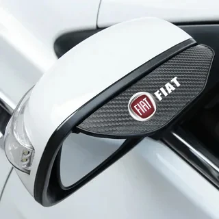 2Pcs Carbon Fiber Car Rearview Mirror Eyebrow Rain Cover For Fiat 500 Punto 124 125 500 Bravo Stilo Panda Abarth Tipo Viaggio