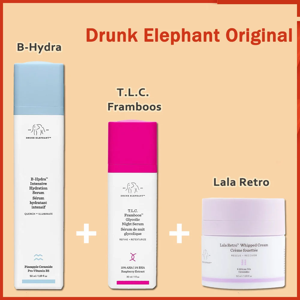DrunkElephantSkinCareSetLalaRetroMoisturizeCreamBHydra