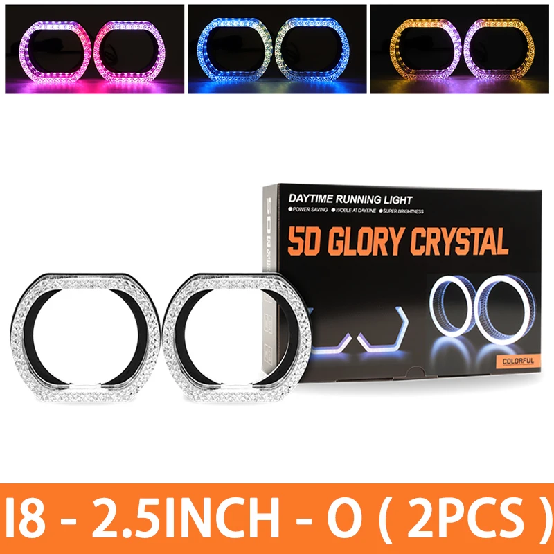 ตัวเลือกสินค้า ไฟหน้า LED ขนาดใหญ่ 2.5/3 นิ้ว พร้อมวงแหวน RGB ควบคุมผ่านแอพ