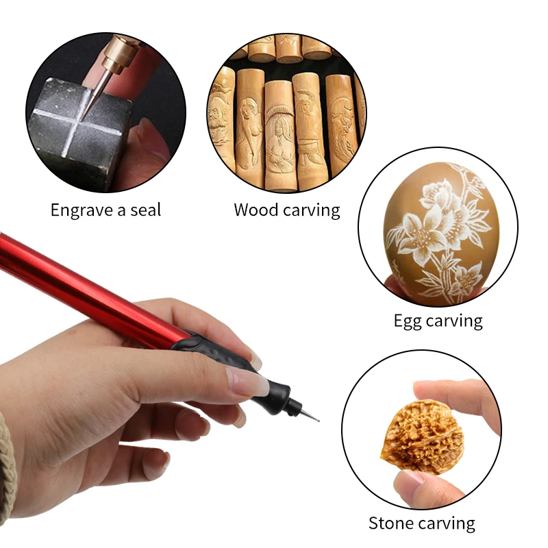 DIY Electric Engraving Tool Engraver Carved Pen for Jewelry Metal Glass  Wood Crafts