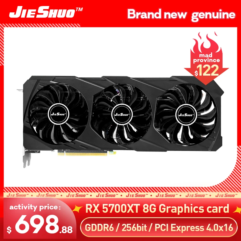 RX 5700xt Dual fan desktop game vga radeon gpu amd RadeonRX5700XT ELSA Graphics Card GDDR6 cardMining can reach 53-54mh gpu pc