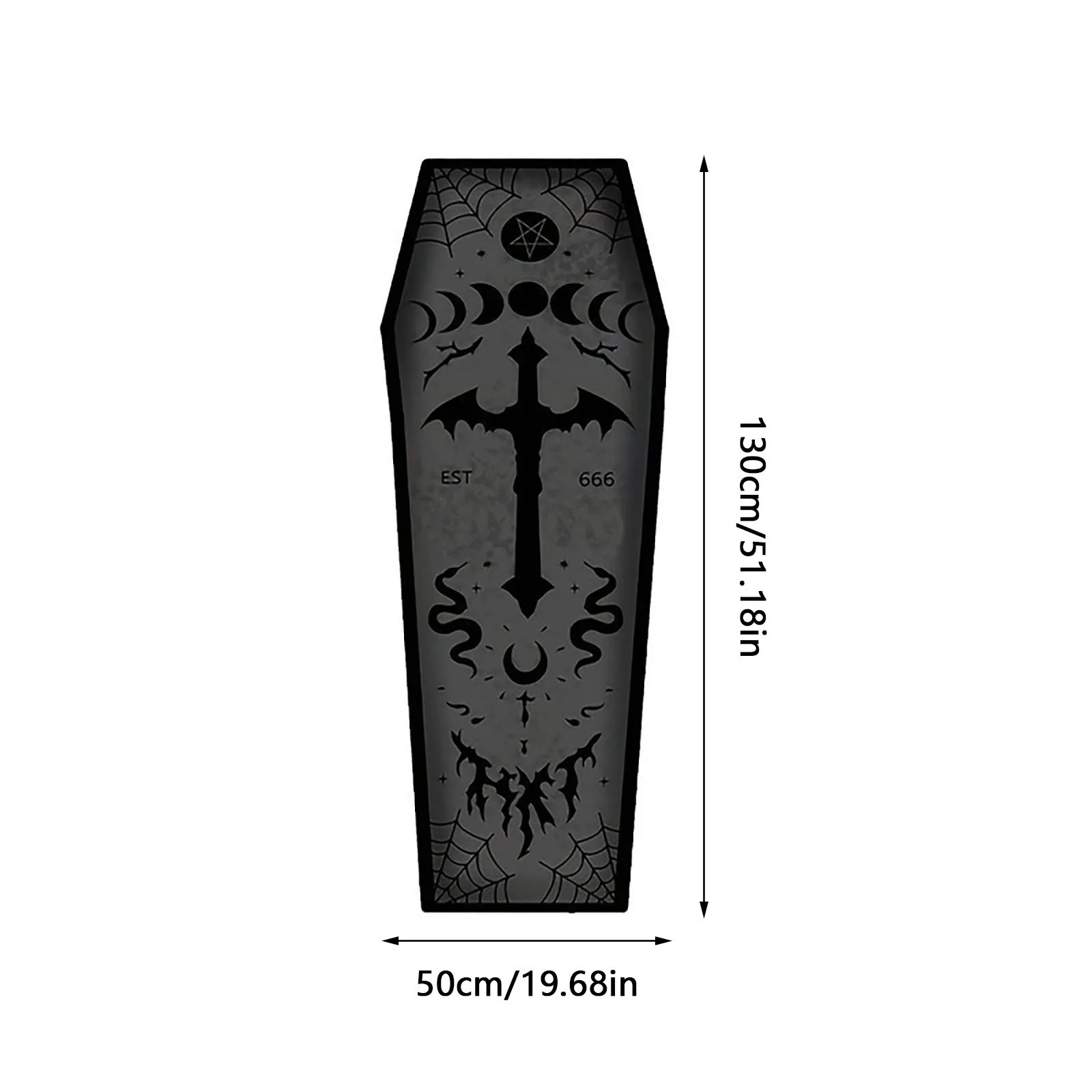 Witch Style Carpets for Living Room Halloween Bedroom Decor Vampire Carpet Dark Gothic Coffin Door Mat Original Design Rug