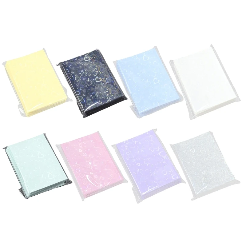 50Pcs Holographics Card Sleeves Deck Guard Card Cover Small Card Protector for Photocard, Sports Cards, Game Card Drop Shipping