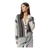 Trendyol TYZA Women's Cardigan Color Block Casual Regular Fit V Neck Knitwear Standard Sleeve SweatersJumpers Cardigan V Neck 1