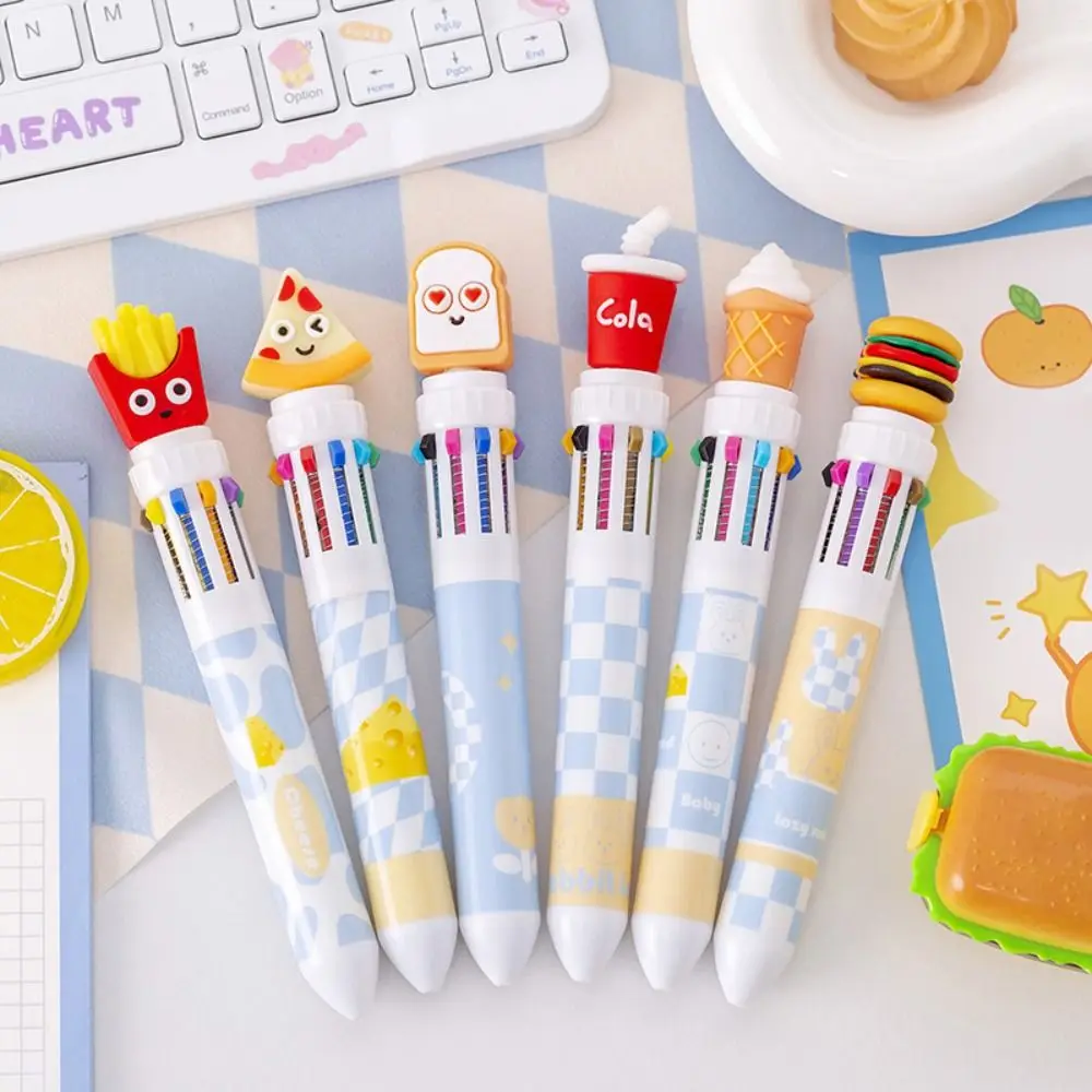 

Quick-Drying Neutral Gel Pens Food Design Theme Writing Smoothly Signature Pen Unique 0.5mm 10 Color Ballpoint Pen Office