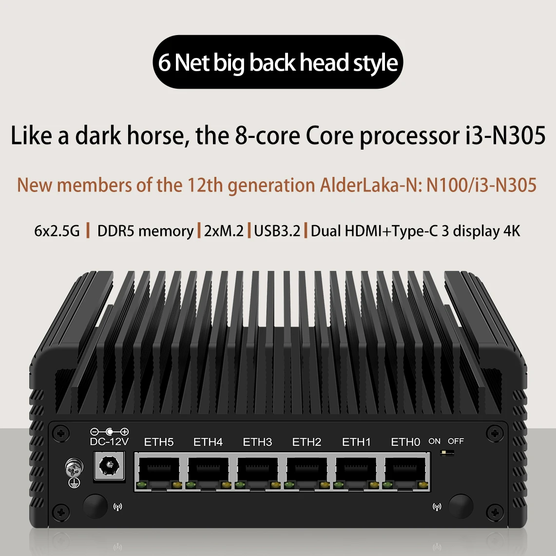 6LAN2.5GFirewallRouterIntelCoreI3N355N305N150N97i226-VFanlessMiniPCDDR52xNVMe1xSATA3.0Type-CpfSenseProxmox-AliExpress