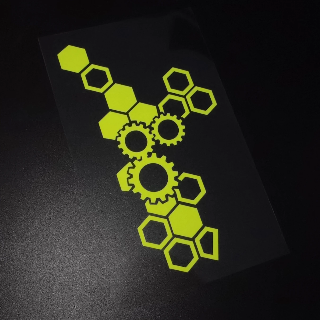 Motorcycle Front Face Stickers Modification Waterproof Honeycomb Gear Reflective Decal