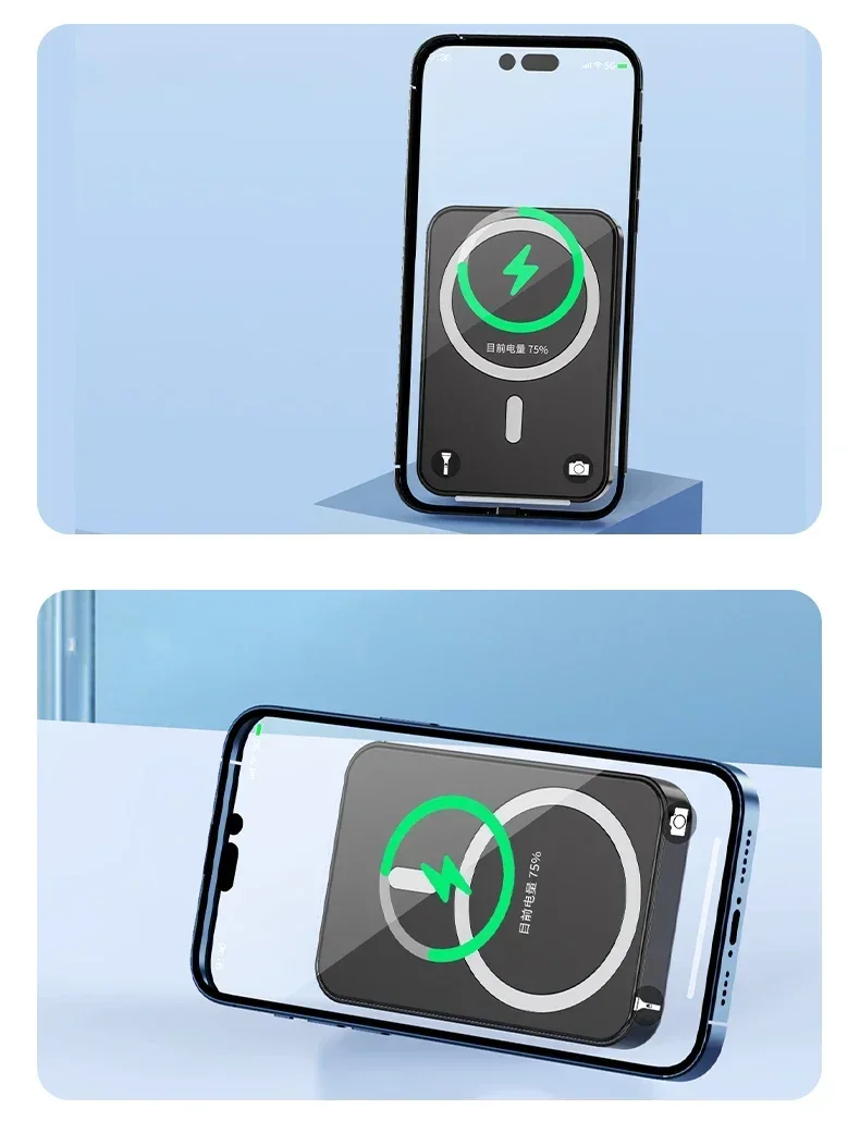New Magnetic Power Bank External Auxiliary Spare Battery for IPhone 12 13 14 15 Portable Wireless Charger with Bracket Powerbank 3 S922b25082727475396804ba89fe42ada9