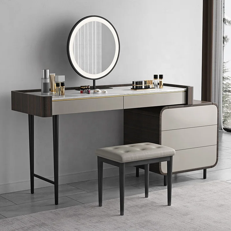 

Make Up Dresser With LED Mirror Luxury Table Vanity Mirror Set Dresser Dressing Table