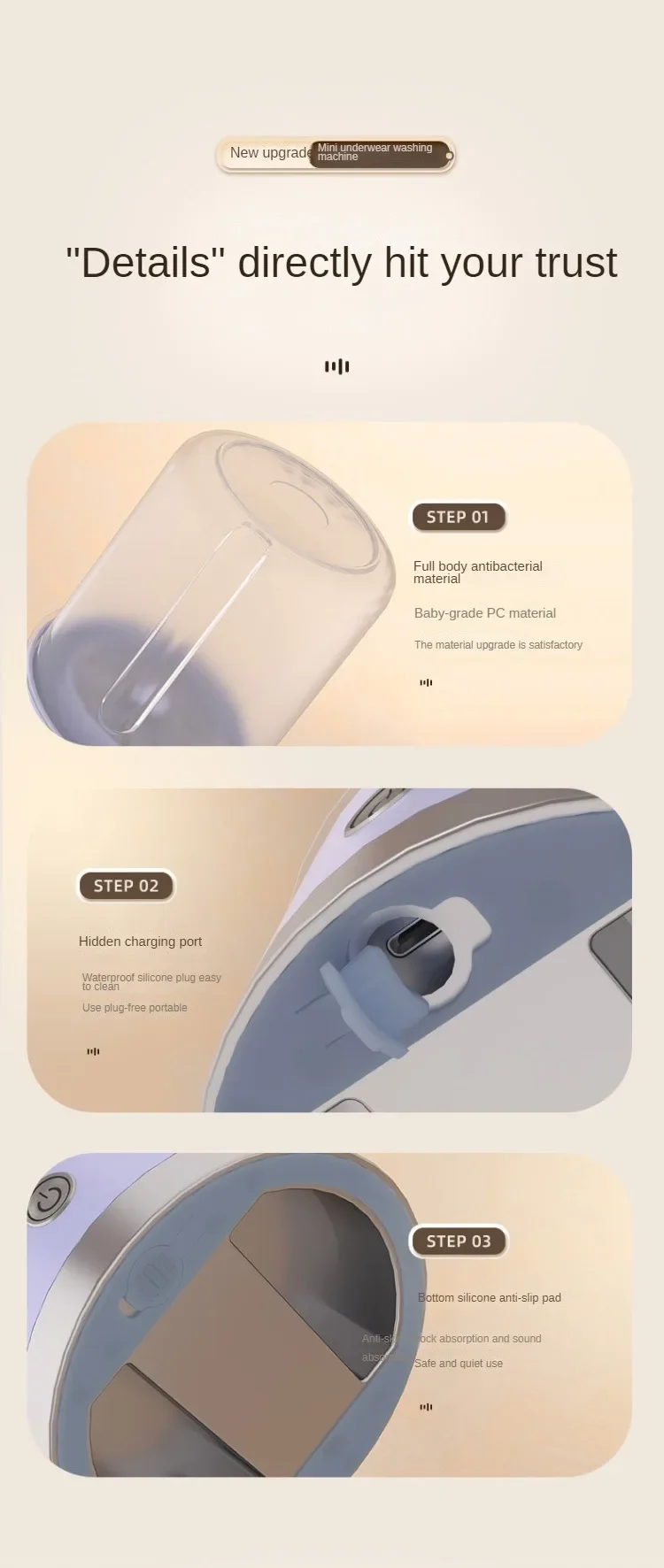 Wireless Charging Portable Washing Machine Mini Electric Makeup Brush Cleaner