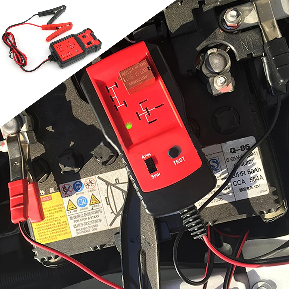 12V Universal Automobile Relay Detector Tester Four-pin Five-pin Relay Diagnostic Tools
