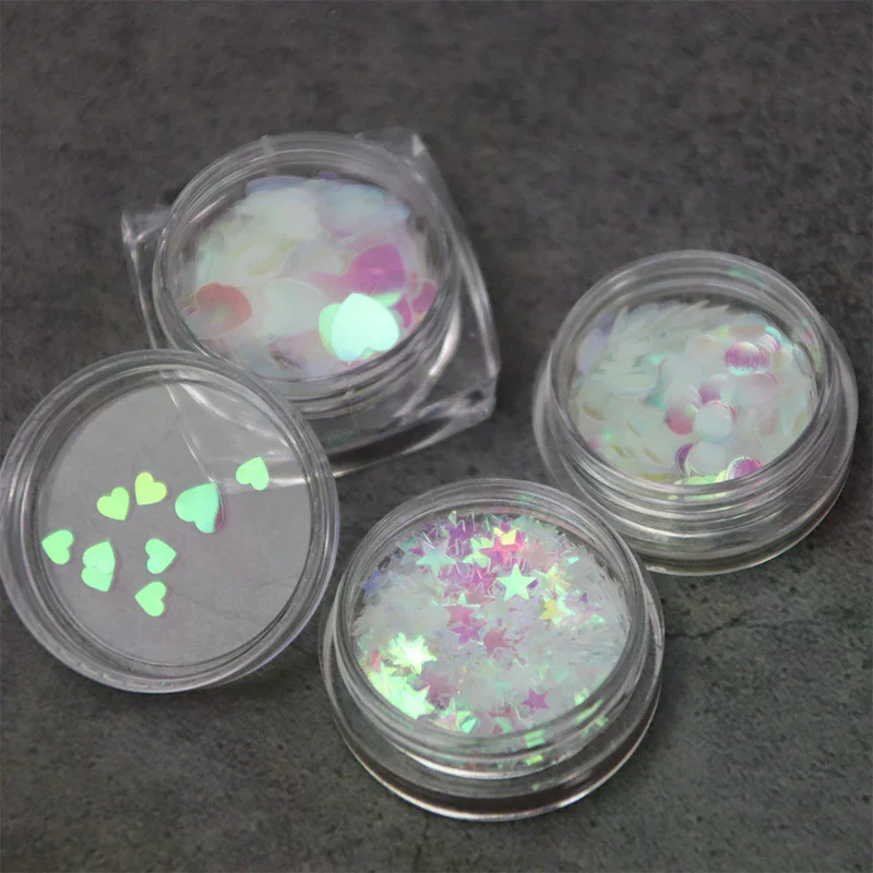 1Box Holographic Laser Nail Sequins - Super Glitter Northern Lights Flakes, DIY Sparkle Manicure Accessories for Salon Home