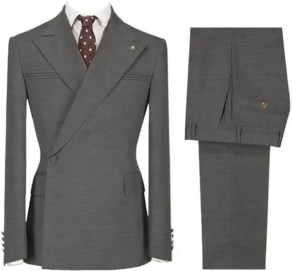 2 Piece Men's Wedding Tuxedo Suit Handsome Casual Set Men's Groomsmen Business Prom Suit Jacket Notched Lapel