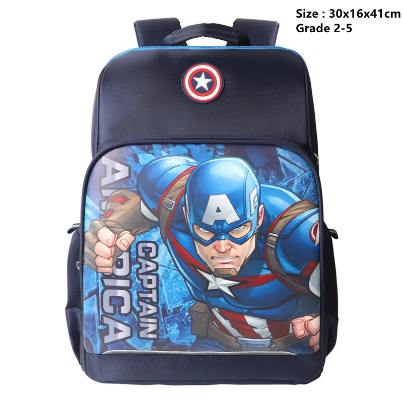 Genuine Disney New School Bags For Boys Primary Student Shoulder Orthopedic Backpack Spider Iron Man Captain America Mochilas