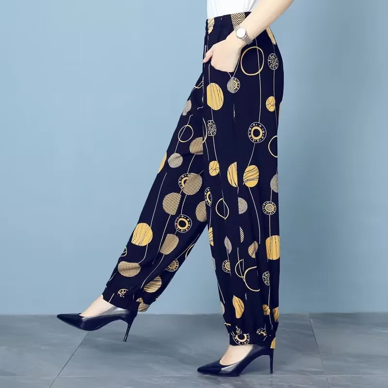 Ensemble 2 Pièces Mousseline De Soie Femme – Pantalon Sarouel Fluide + Haut Décontracté Tendance Été