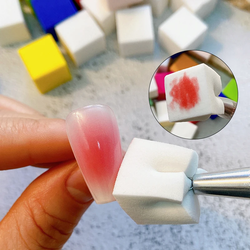 Nail Art Sponge 50PCS Gradient Nail Art Sponge Kit Gel Polish Color Design Brush Dotting Grab Pen Set Tools For Manicure Accessories