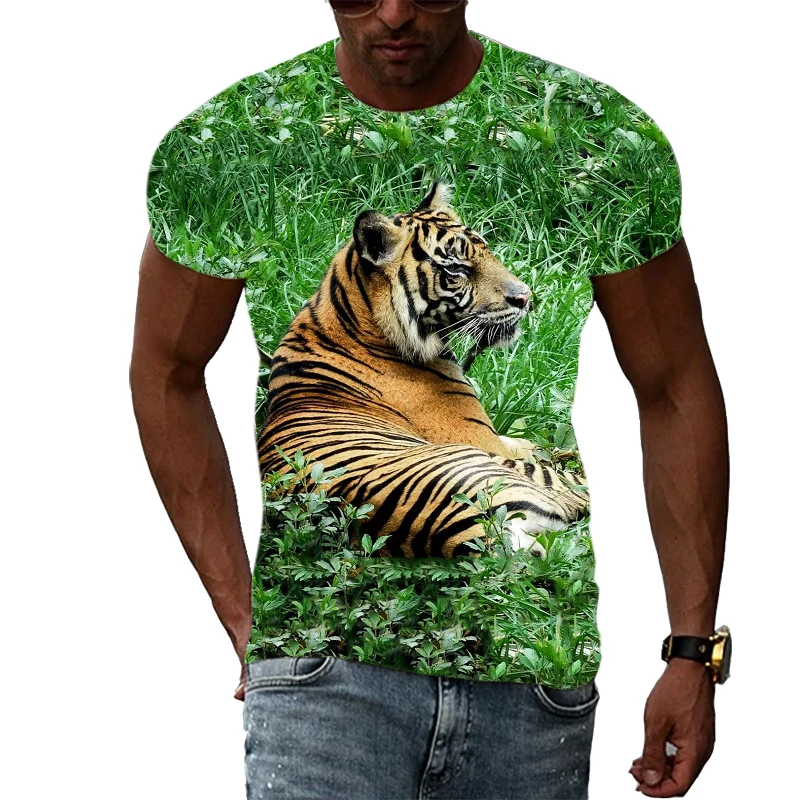 

New Fashion 3D Printing Animal Tiger Graphic T Shirts Summer Casual Trend Hip Hop Harajuku Style T-shirt Trendyol Men's Store