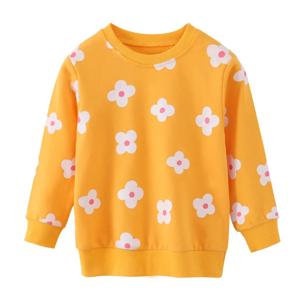 

New Hot Selling Long Sleeve Boys Girls' Sweatshirt Flower Print Baby Clothing Children's Shirt Cotton Sweatshirt Hoodies