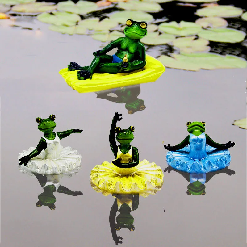 thumbnail interactive-video image 1 of Umbrella Frog Statue With Lotus Leaf | 11 Inch Green Resin Garden Decor For Pond & Outdoor 1 of 9