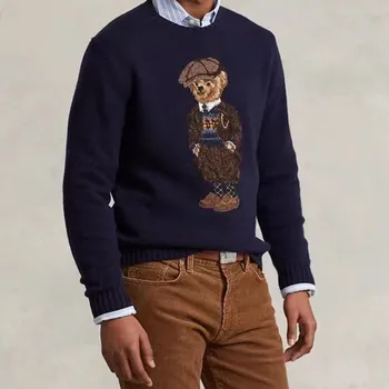 2023 New Men RL Bear Sweater Casual Winter Clothing Fashion Long Sleeve Knitted Pullover Women's Sweater Wool Coat Streetwear 1