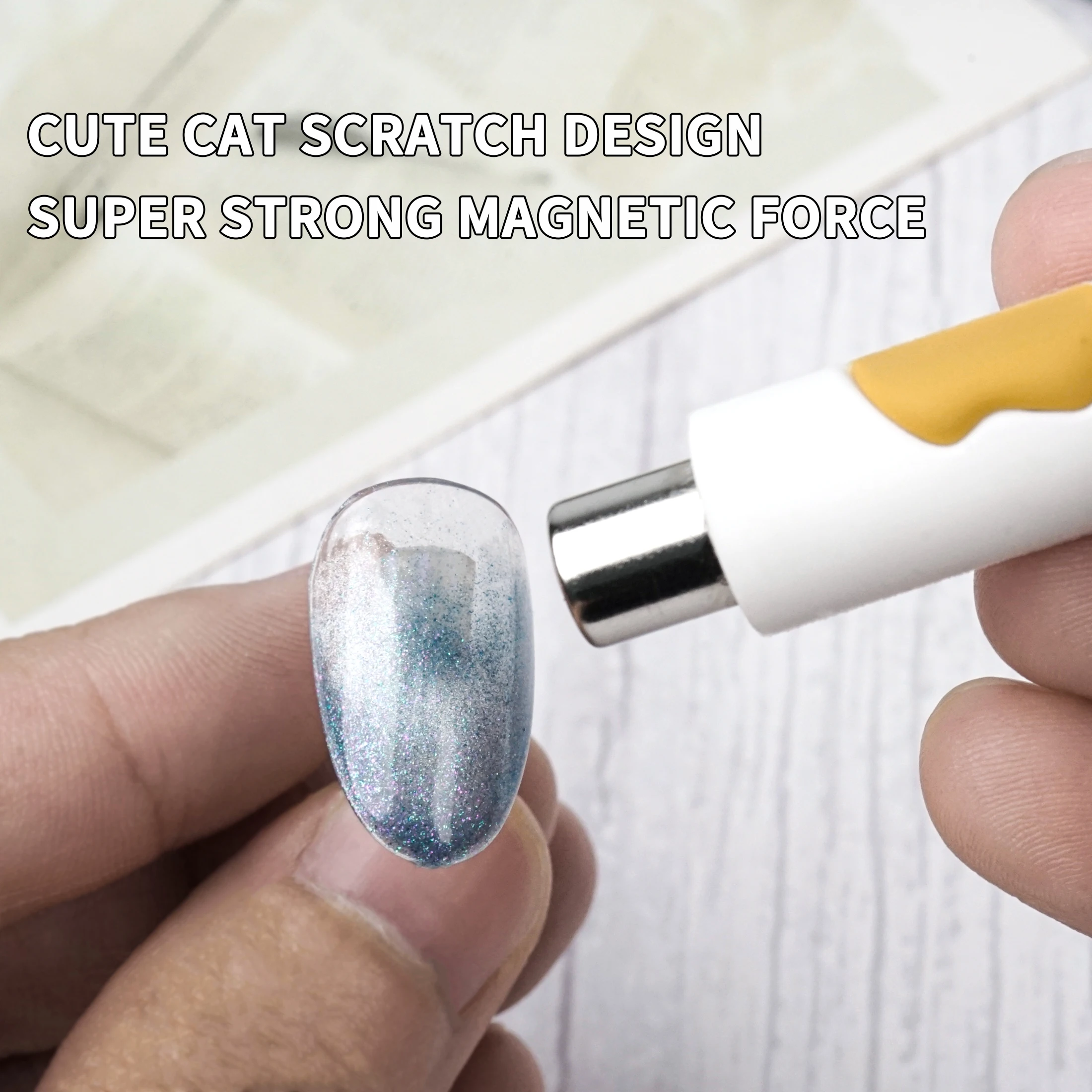 1pcs Nail Art Magnetic Pen 3D Cat Eye Painting Nails Art Design Dual-Ended Magnet Wand Gel Polish Magic for Christmas Manicure