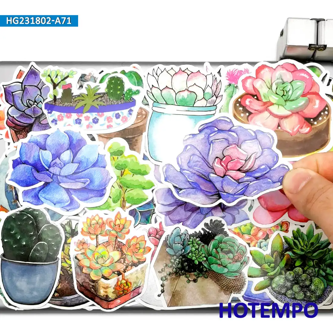 20/30/50/70 Stück, Sukkulente im Topf, bunte Graffiti, Niedliche Pflanzenaufkleber, für Kind, Sammelalbum, Gepäck, Fahrrad, Auto, Telefon, Schreibwaren, Glas, Tasse, Gitarre, Laptop-Aufkleber