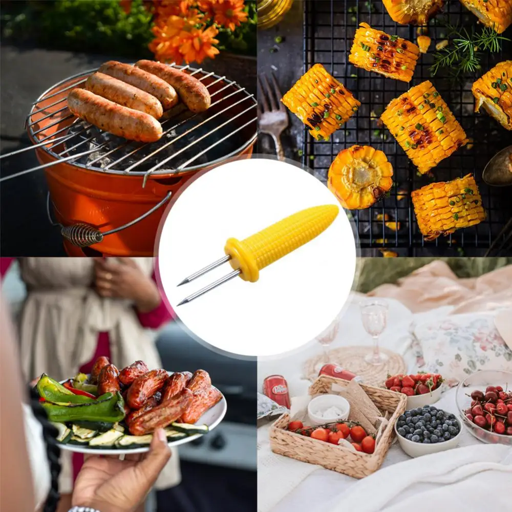 Stainless Steel Corn Fork BBQ Fork Corn On The Cob Ham BBQ Fruit Home Kitchen Cooking Party Camping Tools