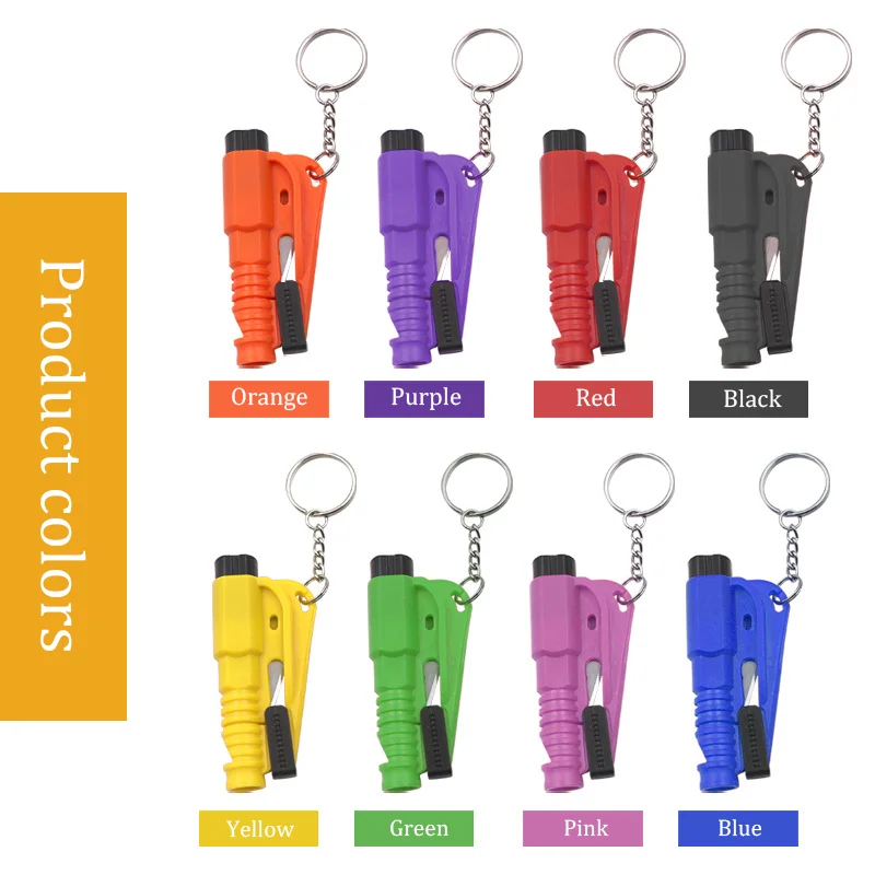 Mini Safety Hammer Keychain Whistle Escape Car Life-saving Escape Hammer Window Broken Emergency Glass Breaker