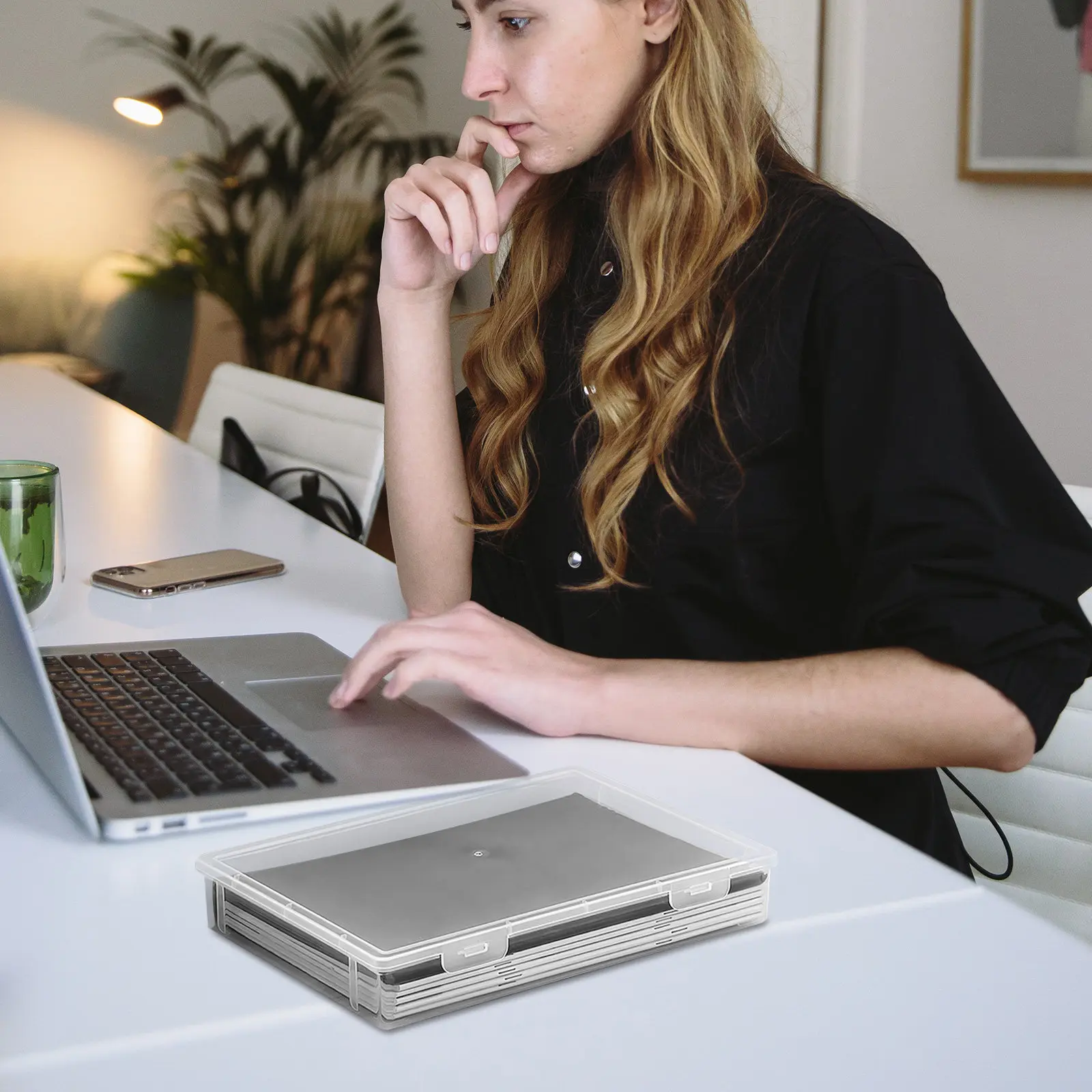 A4 플라스틱 파일 정리함 문서 보관 케이스 서류 증명서 사진 카드 데스크탑 홀더 컨테이너 소형