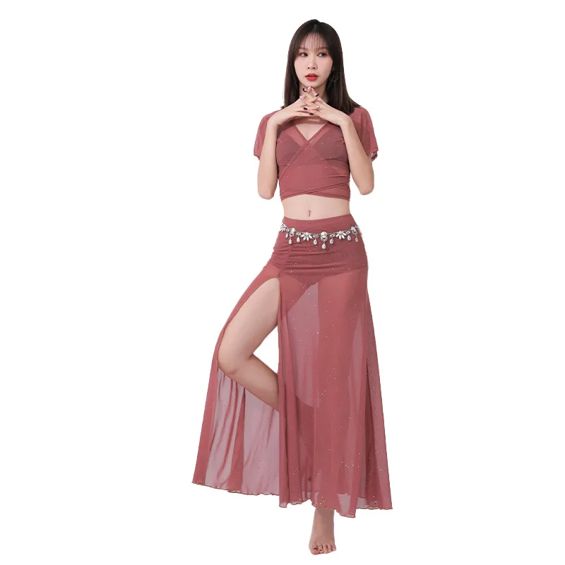 

Belly Dance Top Long Skirt Set Performance Stage Dance Suit Sexy Women Clothes Carnaval Disfraces Adult Music Festival Outfits