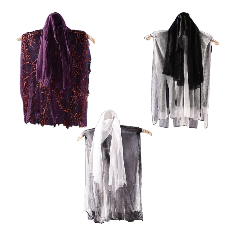 Glowing Sounding Floating Halloween Decoration Voice Control Light Emitting Sound Horror Mask Hanging