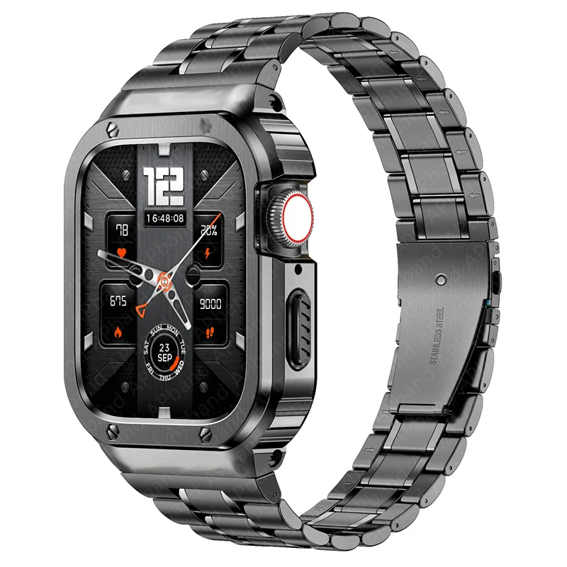 Stainless Steel Case+Strap For Apple Watch Band 44mm 45mm 49mm 40mm Bumper Cover Accessories iwatch Ultra series 8 6 SE 7 Strap 2 Stainless Steel Case+Strap For Apple Watch Band 44mm 45mm 49mm 40mm Bumper Cover Accessories iwatch Ultra series 8 6 SE 7 Strap – Bild 2