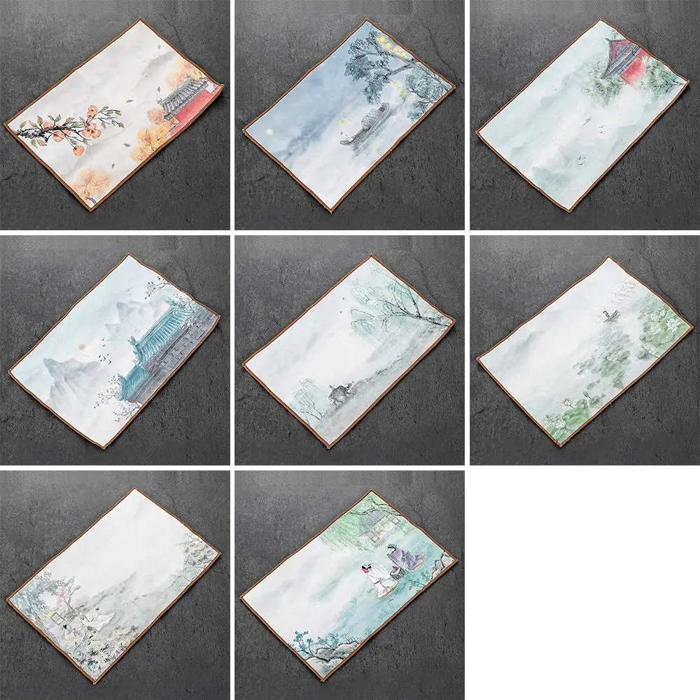 Description Picture 5 of itemSuper Absorbent Chinese Painted Tea Towel High-end Painted Rag Tea Napkin Tea Cleaning Table Tea Ceremony Mats