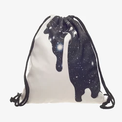3D Printed Milky Way Drawstring Bag Casual Softback Mochila Cuerda Harajuku Drawstring Backpack Women Men Modis String Bag Girl