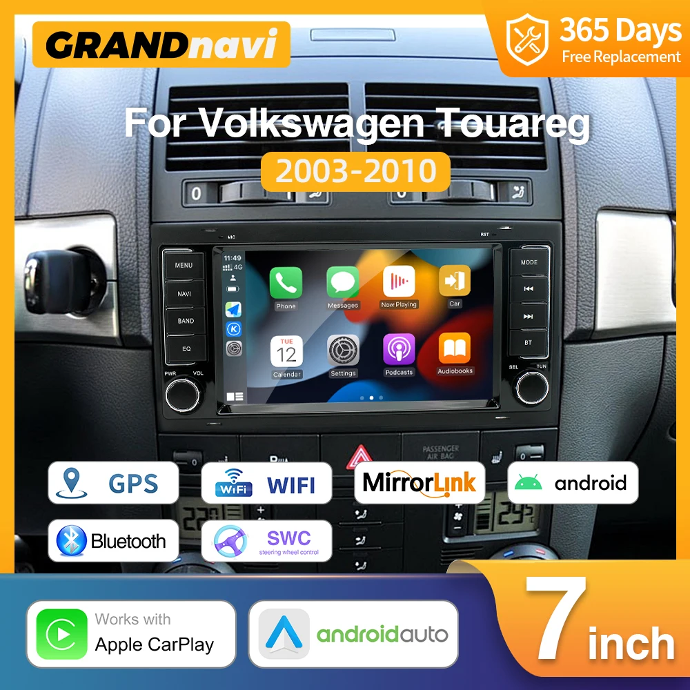 7 Inch Android 11 Car Radio For Volkswagen VW Touareg 2003-2010 Stereo Wireless Carplay Android Auto Multimedia GPS Navigation